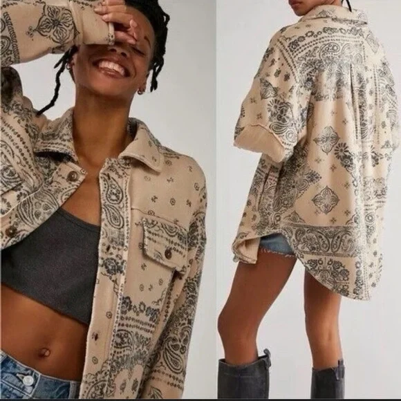RARE Free People | Ruby West Coast Bandana Print Jacket | Small - Picture 3 of 12
